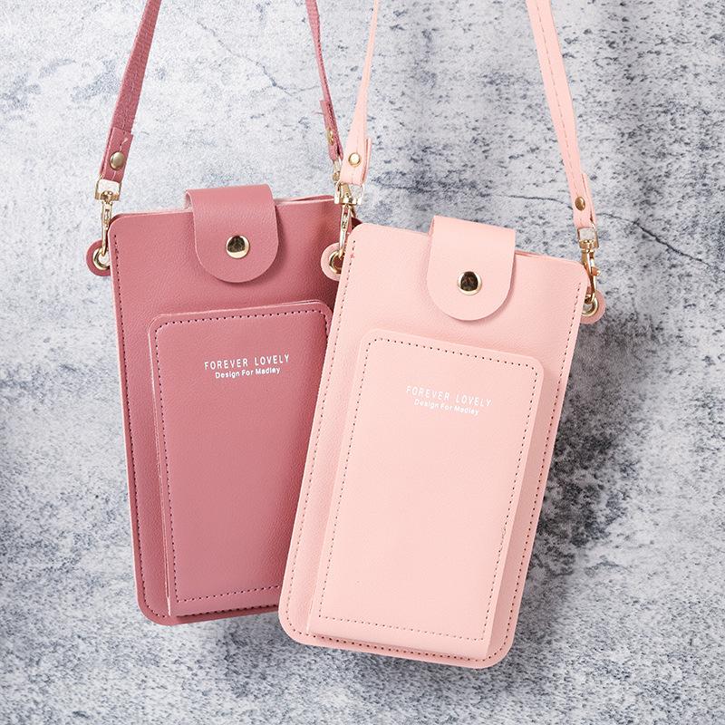 Crossbody Mobile Phone Cover Women Bag Universal Model Organizer Cell Pocket Touch Screen Case Wallets Shoulder Bags PU Handbag