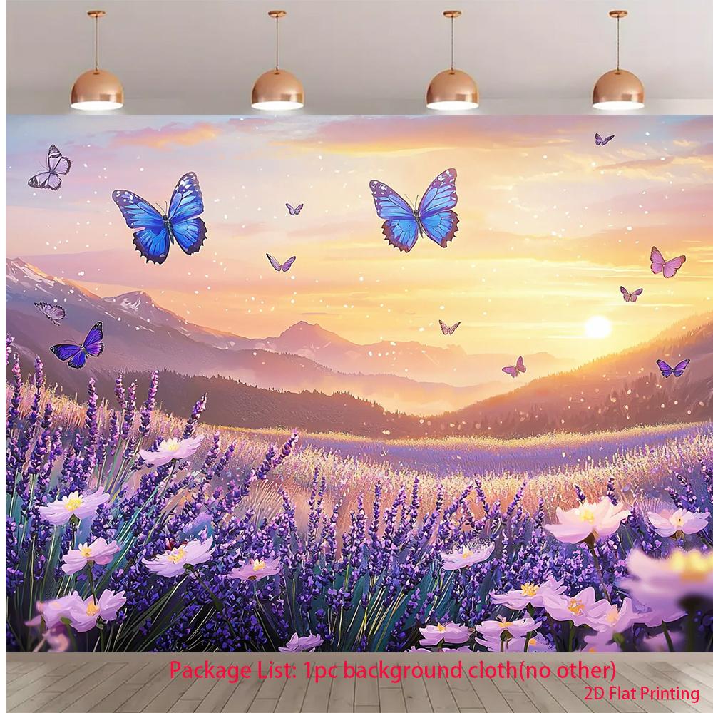 2D plane, 1 charming floral landscape design, suitable for birthday party background, event and celebration purposes