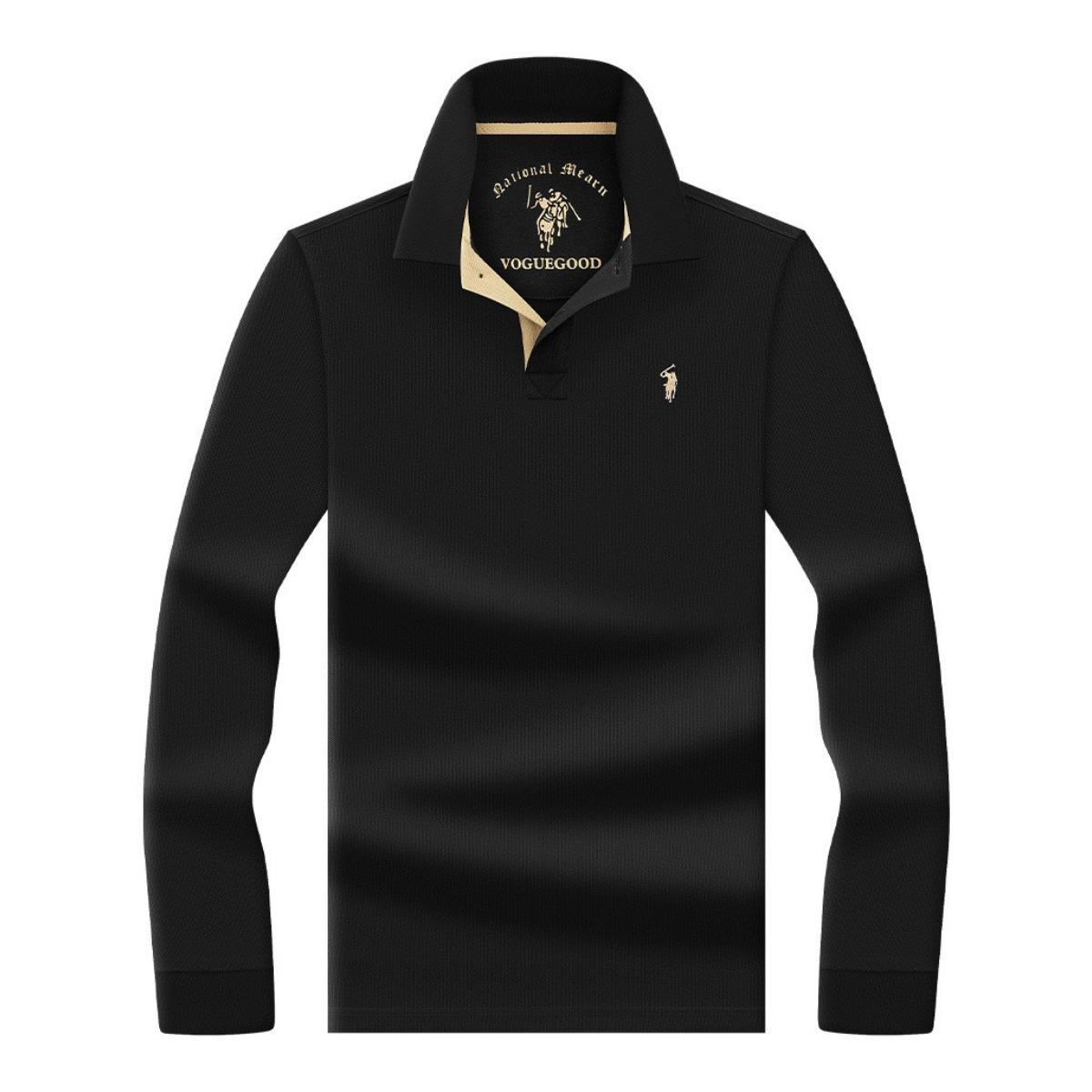 STORN New Men s Long Sleeved Polo Shirt Breathable Lightweight Shirt Luxurious Top Casual Men s Polo Shirt M