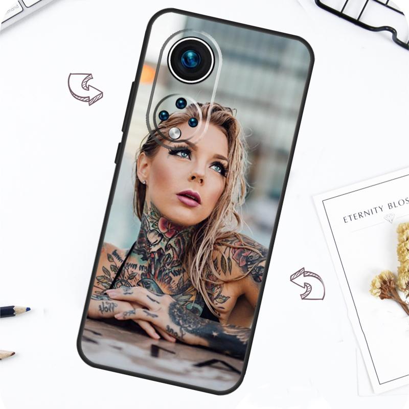 Sexy Sleeve Tattoo Girl Case For Honor Magic 7 Pro 5 6 Lite Honor 200 Pro 50 70 90 X8b X9a X8a X8 X9 X9c X9b Cover