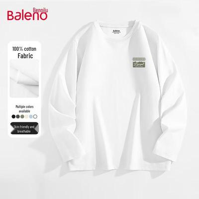 Camiseta de Manga Comprida 100% Algodão Masculina Baleno