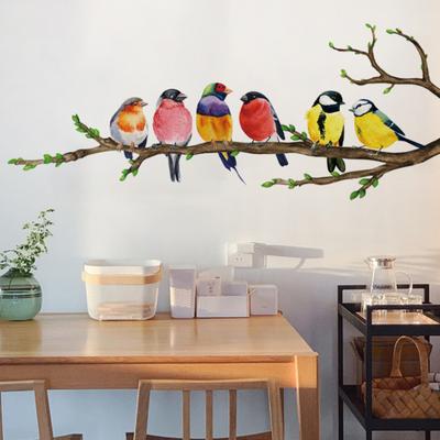 Pegatina de Pared de Pájaros en la Rama del Árbol Calcomanía de Pared Extraíble de Pelar y Pegar Mural de Pared Autoadhesivo Artístico para Sala de Estar