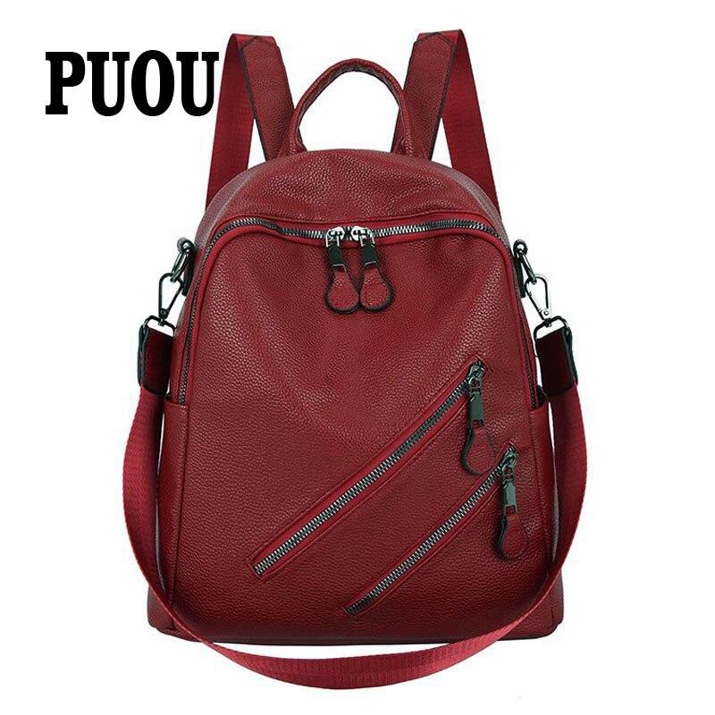 ladies soft leather backpack