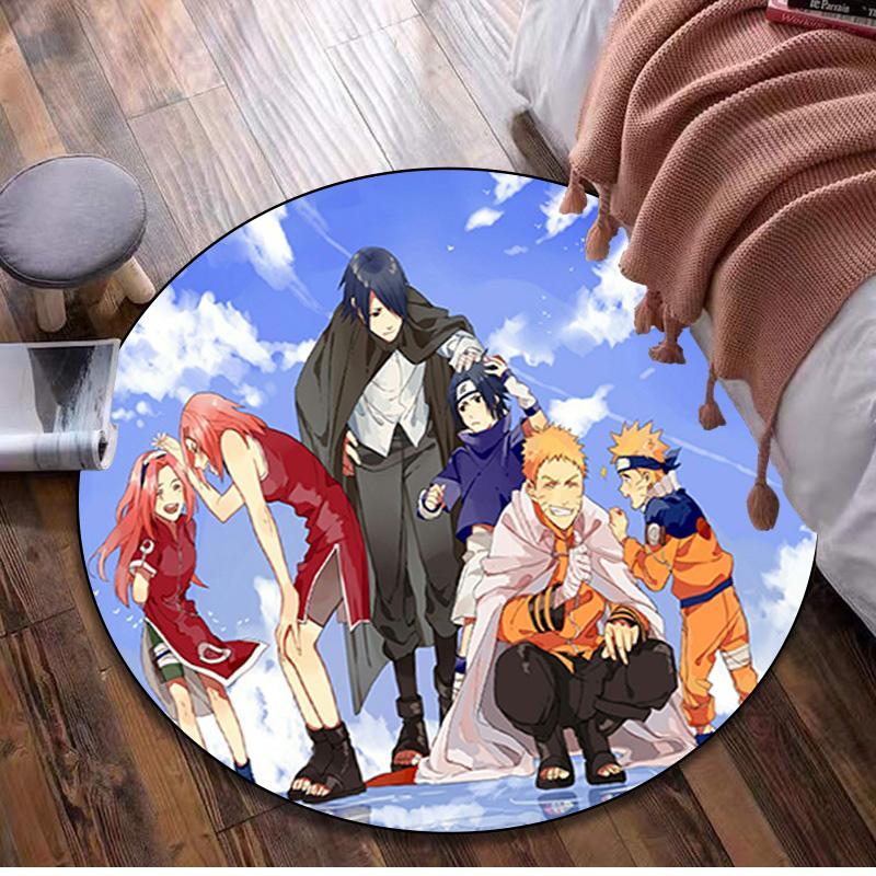 1Pc Naruto Circular Rug Office Decorative Carpet For Living Room Bedroom Door Mat Floor Carpet Computer Chair Area Rug