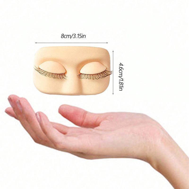 Mini Lash Flat Model Head Practice Eyelash Extension Training Head With Removable Replacement Eyelids With False Eyelashes