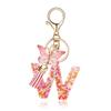 Pink Letter Keychain Heart Sequin Butterfly Tassel Keychain  Epoxy Pendant Accessory For Women