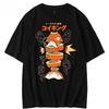 T-shirt a maniche corte in puro cotone stile giapponese Pokemon Carpa Re Magikarp Sushi Sashimi Ampia da uomo e da donna Top estivi