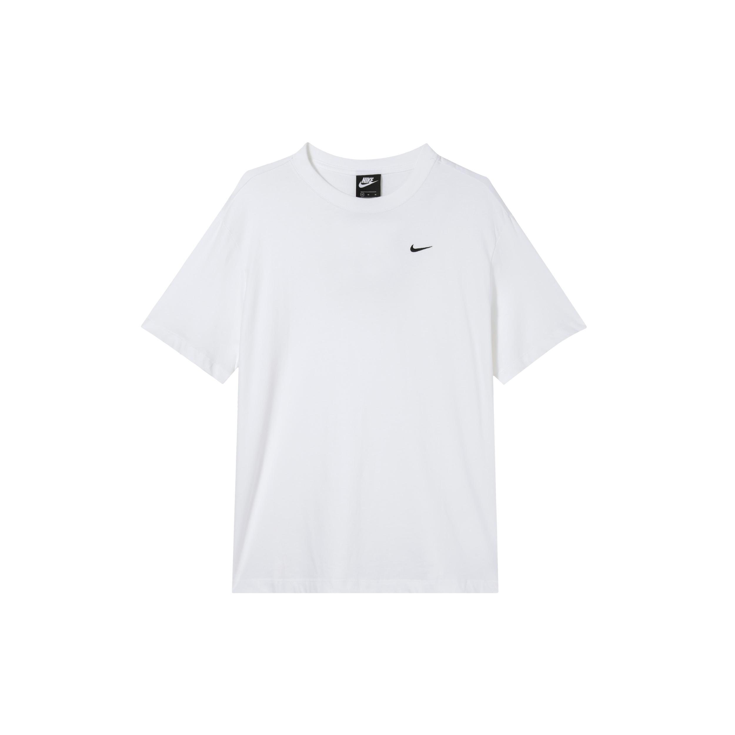Nike T Shirts Unisex White Crew Neck Moderate Straight Fit BV3929-100 M