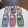 Cartoon Cute Bear Compatible with Apple 16 Crossbody Phone Case iPhone 15 Pro Max Stand 14 Lanyard 12 Glitter