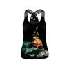 Skull digital printing body sling vest female Halloween hollow belt vest casual breathable bottoming shirt