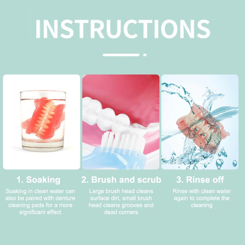 1/5Pcs Double Sided Denture Toothbrush Invisible Braces Cleaning Brush For Men Women False Teeth Brush Oral Cleaning Tools