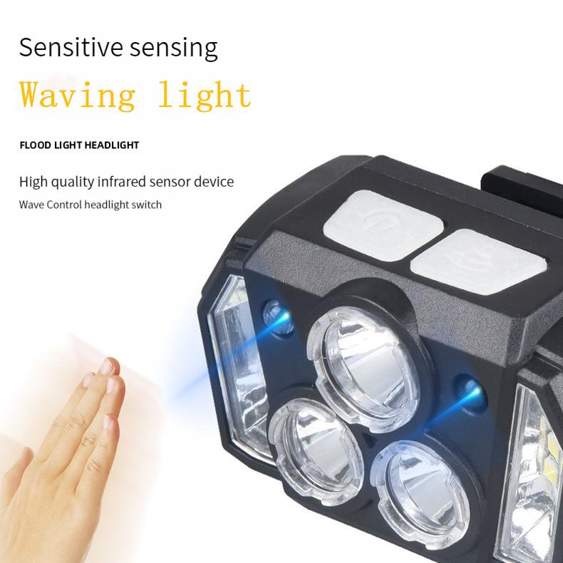 Rechargeable Induction Headlight Led Cyclinglight Flashlight Camping Head Light Strong Work Headlamp Portable Fishing Head Torch