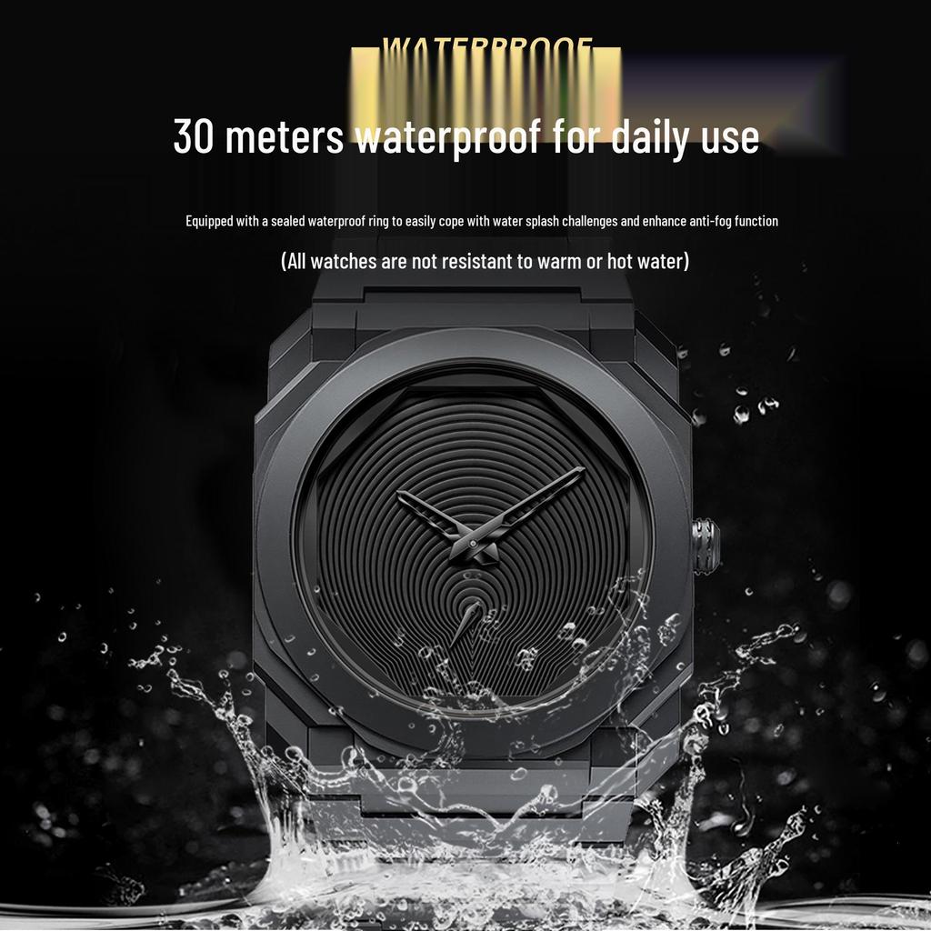 Binbang Octagonal Luxury Waterproof Men's Quartz Watch
