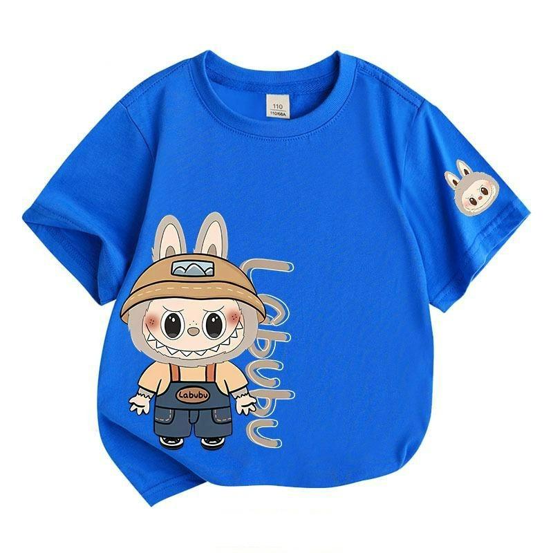 LABU Letter Elf Cartoon Graphic Printed T-shirt Kids and Women Tees Top Summer Casual Men's Unisex Short Sleeve Clothing