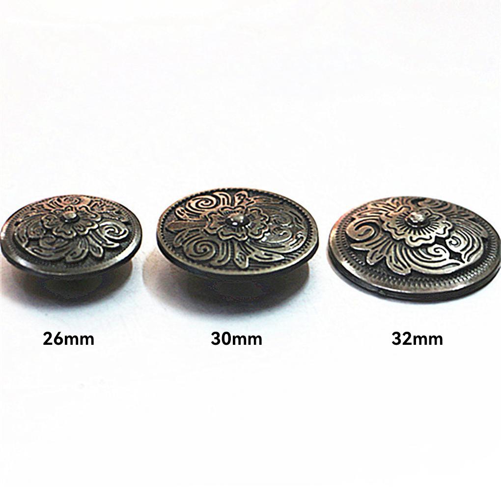 Simple Design Clothes Round Metal Button Handbag Leather Jacket Vintage Style Buttons DIY Crafting Handmade Handicraft