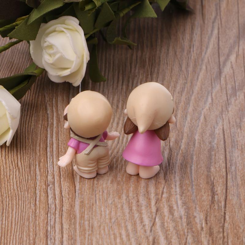 1Pair Miniature Lover Figures Bonsai Succulent Garden Smiling Couple Ornaments