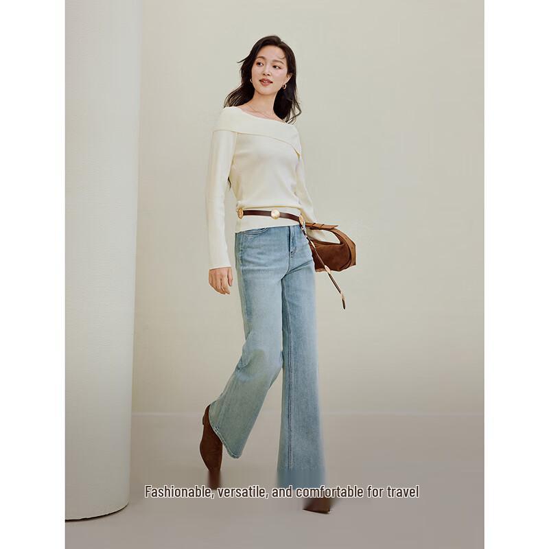 Inman Retro Washed High-Waist Flare Jeans