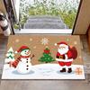 Cartoon Santa Claus Snowman Carpet, Anti Slip And Absorbent Floor Mat, Indoor And Outdoor Holiday Home Decoration