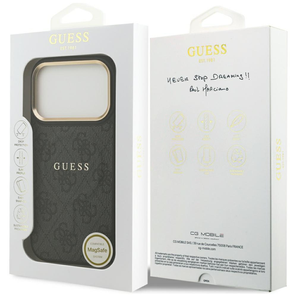 Guess 4G PU Classic Logo MagSafe Case for iPhone 17 Pro Black