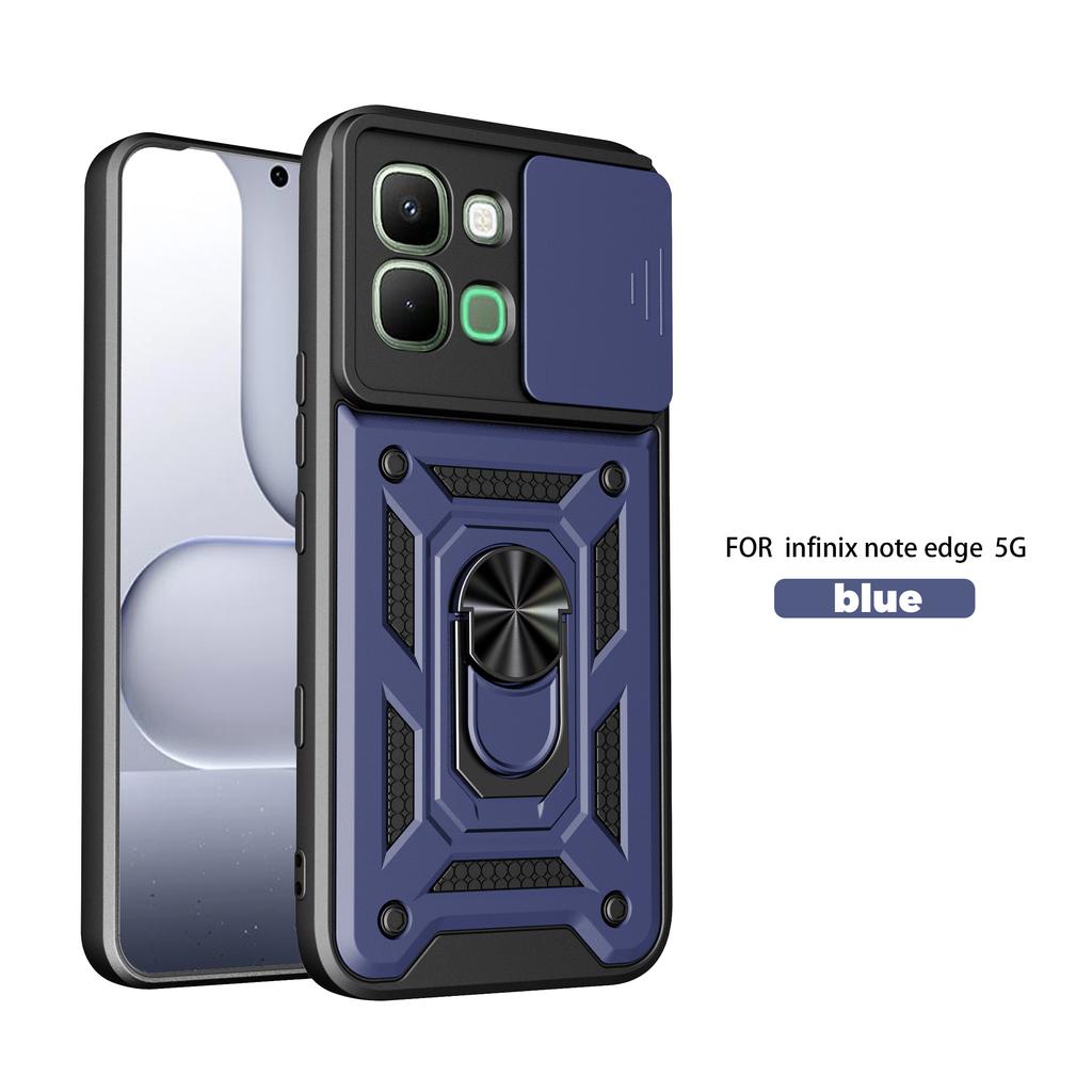 For Infinix Note Edge Case Infinix Note Edge Cover 5G Magnetic Ring Holder Armor Phone Case Slide Camera Protect Back Cover