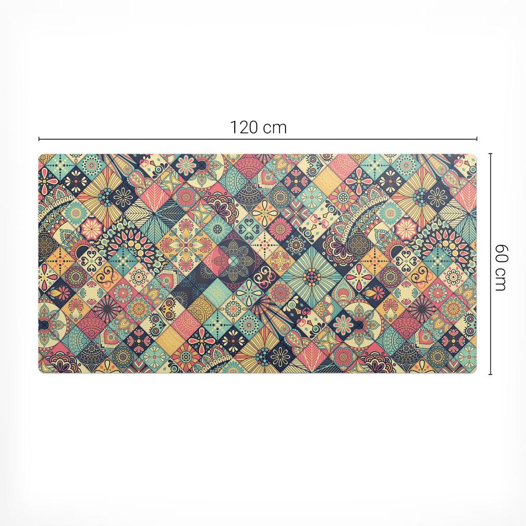 Protective Vinyl Mat For Companies And Offices Floral Patchwork 120X60 Cm
