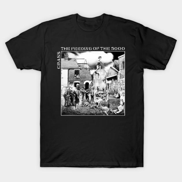 Asian Size Men Black Print T-shirt Crass No-Cut Print Cotton Tshirt S