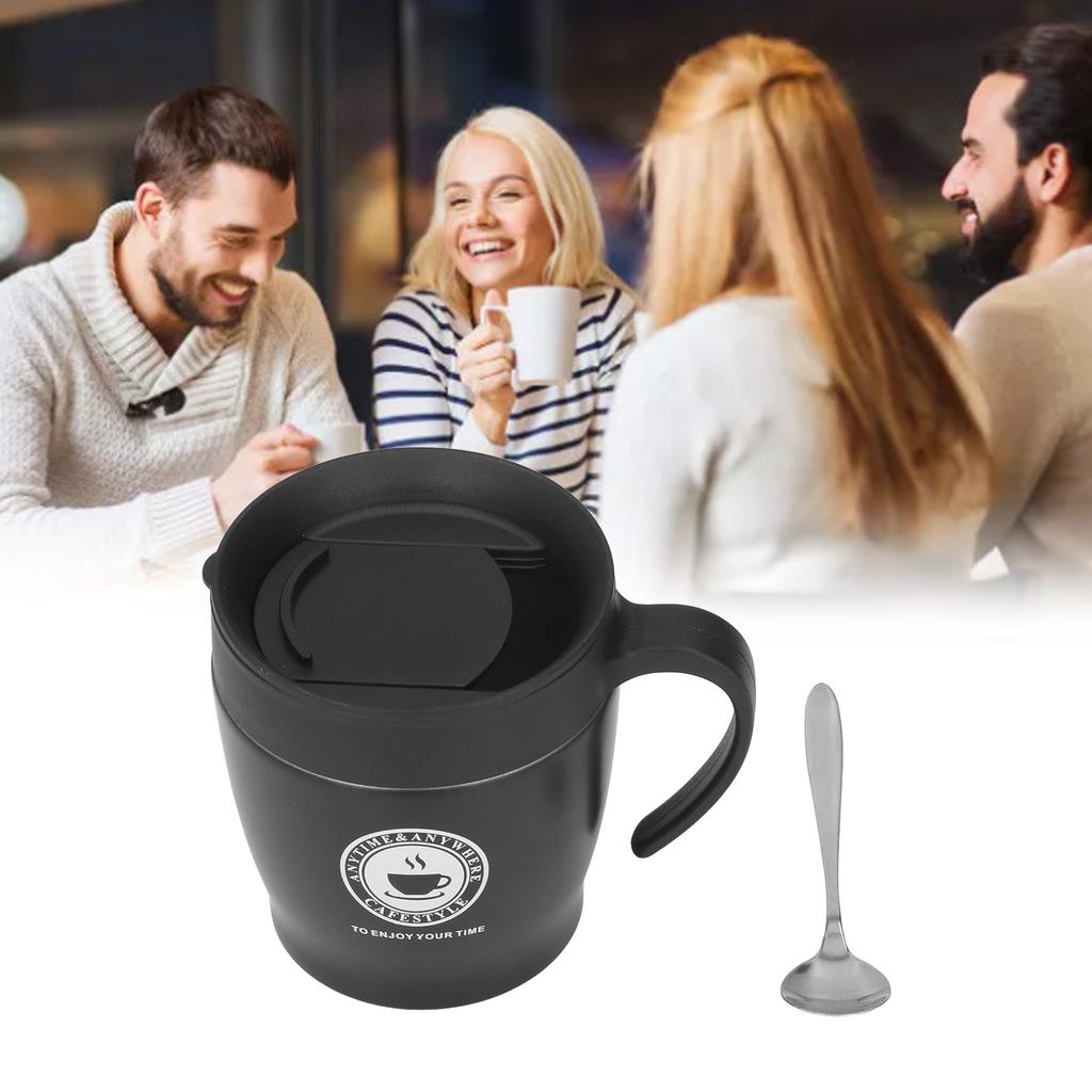Coffee Cup 330ml Handle Portable Stainless Steel Thermal Insulation Effect Hot Water Cup  