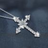 Exaggerated Moissanite Cross Pendant Necklace Full-Set S925 Sterling Silver Jewelry Accessory
