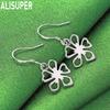 925 Sterling Silver Exquisite Hollow Flower Pendant Earrings - Fashion Banquet Jewelry