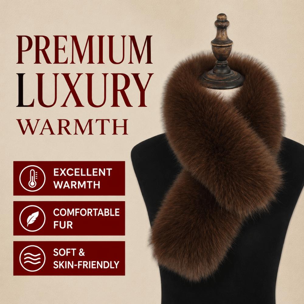 Soft Plush Cross Scarf Fake Fox Hair Fur Neck Warmer Temperament Faux Fur Scarf Women