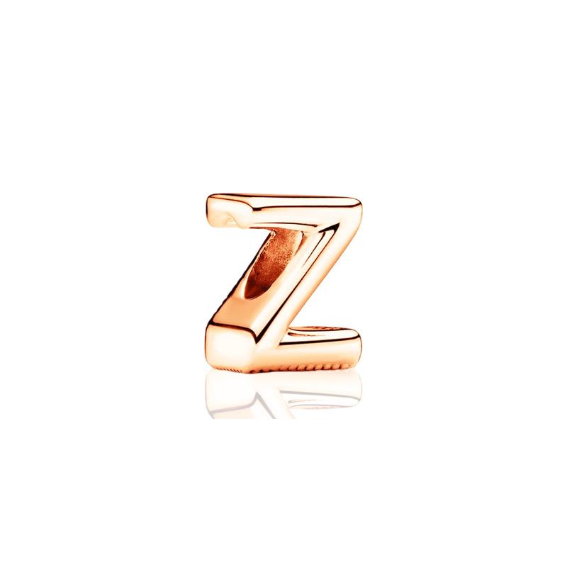 Sparking Rose Gold Plated 26AZ Letter Charm Bead Charms Dangle Compatible With copper Authentic Snake Bracelets Necklaces Bead Charms Ideal For Diy J