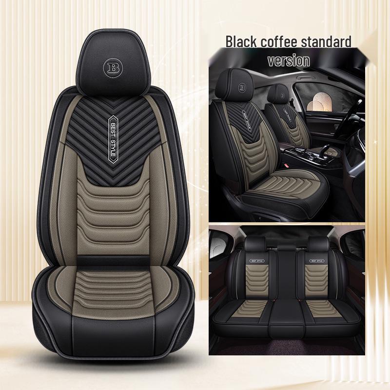 All-Season Linen Car Seat Cushion - Full Coverage & Universal Fit