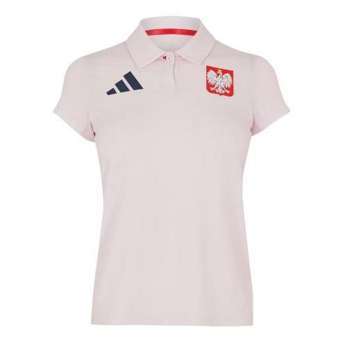 Adidas (10 Uk, Almost Pink) Womens/Ladies Olympic Poland Crest Polo Shirt - Image 2