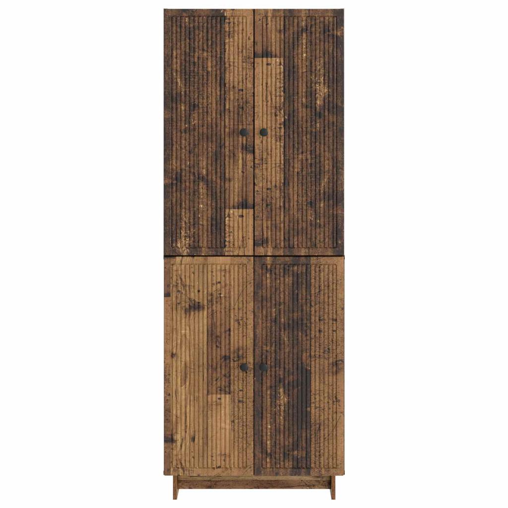 2 Piece Cabinet Set Reclaimed Wood Look 66 x 34.5 x 90 cm Particleboard