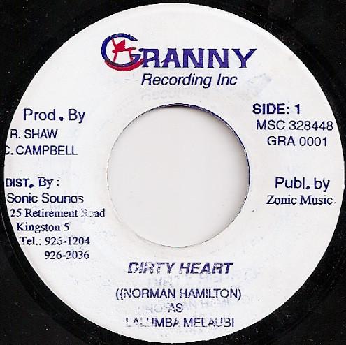 

7inch Record LALUMBA MELAUBI Dirty Heart GRA0001 Granny Recordin Jamaica Reggae Ska Dub Used