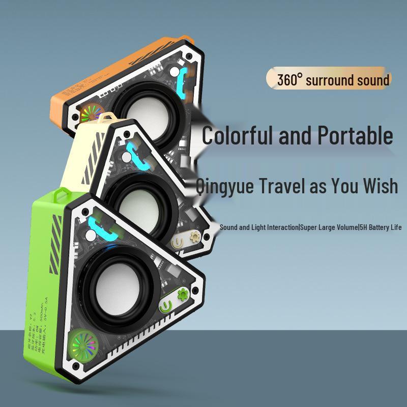 Compact Wireless Bluetooth Speaker - High Quality, Portable Outdoor Mecha Subwoofer V2, Mini Desktop Trendy Play