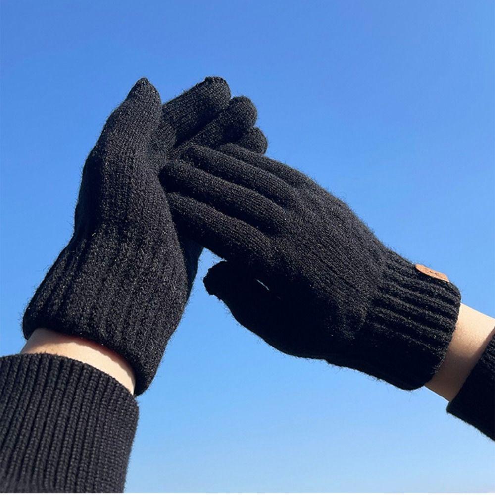 Windproof Winter Gloves Thick Men Mittens Gift Knitted Gloves  Girls
