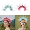 Charming Flower Crowns Headpiece Traditional Chinese Flowers Hair Accessory Eye Catching Floral Headband Ornament
