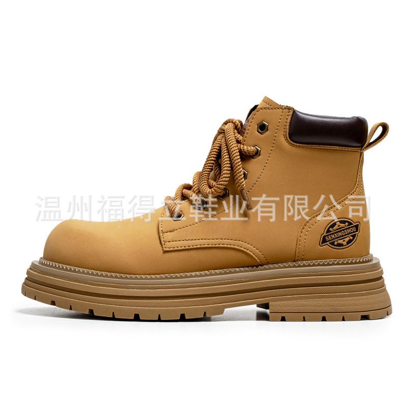 Rhubarb Boots Men's Spring and Autumn British Retro High Top Men's Boots Desert Boots Short Boots Casual Martin Boots
