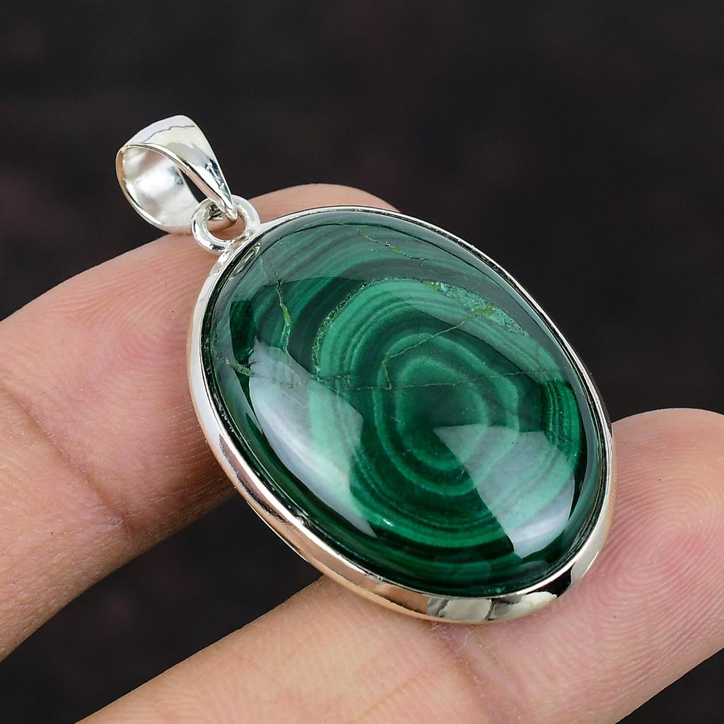 Malachite Pendant Handmade Brand New Jewelry 925 Sterling Silver Pendant Unique Design Pendant Wedding Gift For Mom Genuine Gemstone Jewelry