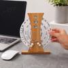 Office Desk Accessories for Men Wooden Perpetual Calendar, Manual Rotating Calendar Home Natural Wood Decor, Creative Date Month Week Display Desktop
