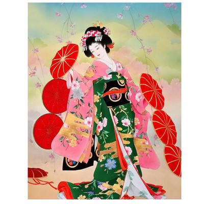 Mujer japonesa Diy 5d pintura de diamante punto de cruz bordado de diamantes