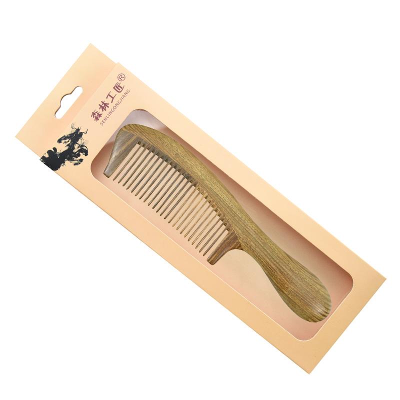 Large Jade Sandalwood Comb - Thick Wide Tooth Curling with Custom Engraving Option
