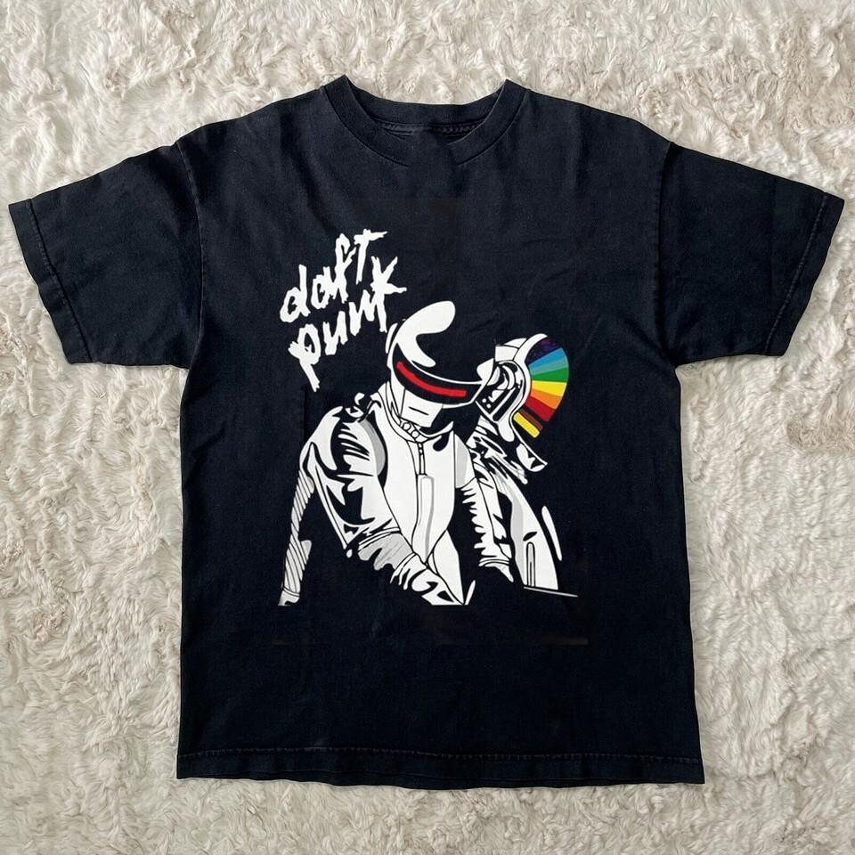 NEW Daft Punk Band Short Sleeve Cotton Black All Size Shirt OM72