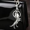 Keychain Pendant Dinosaur T-Rex Skeleton Metallic Luster Bag Charm Alloy Triple Reinforced Lobster Clasp Key Ring