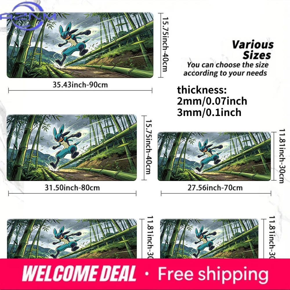 Lucario Bamboo Forest Sprint Gaming Mouse Pad with NonSlip Rubber Base 30x80x0.2cm