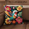 2D Bohemian Hummingbird Floral Throw Pillow Covers Pattern Cushion Cover Suitable For Sofa Bedroom Car Pillow Cover