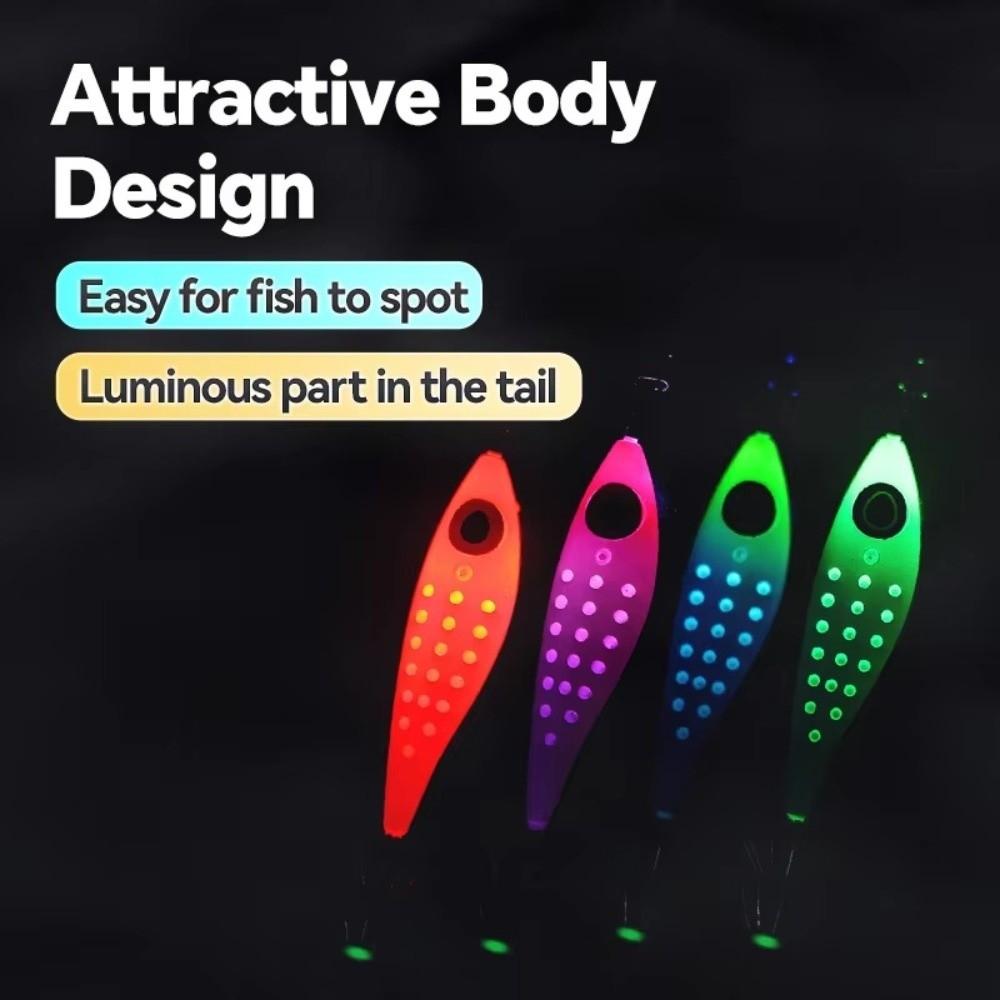 LED Lighted LED Squid Bait Thicken Double-Layer Squid Lures Glow Fishing Lures Boat Fishing