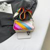 Fashion Rainbow PU Splicing Women's Crossbody Bag  New Lightweight Women's Shoulder Bag Versatile High Quality Crossbody Bag