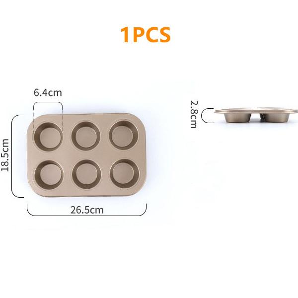 4/6/9/12Holes DIY Non-Stick Cake Pan Bakeware Muffin Cupcake Mold Baking Dish Carbon Steel Kitchen Oven Trays Pastry Tool